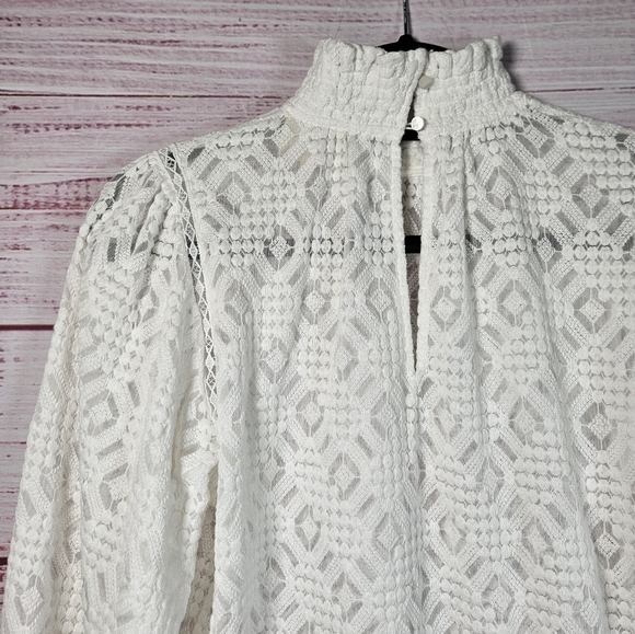 Sezane Shona White Lace Long Sleeve Blouse - Picture 10 of 15